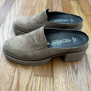 Softwaves Sapato Platform Loafer Mules Suede Women’s Size 38